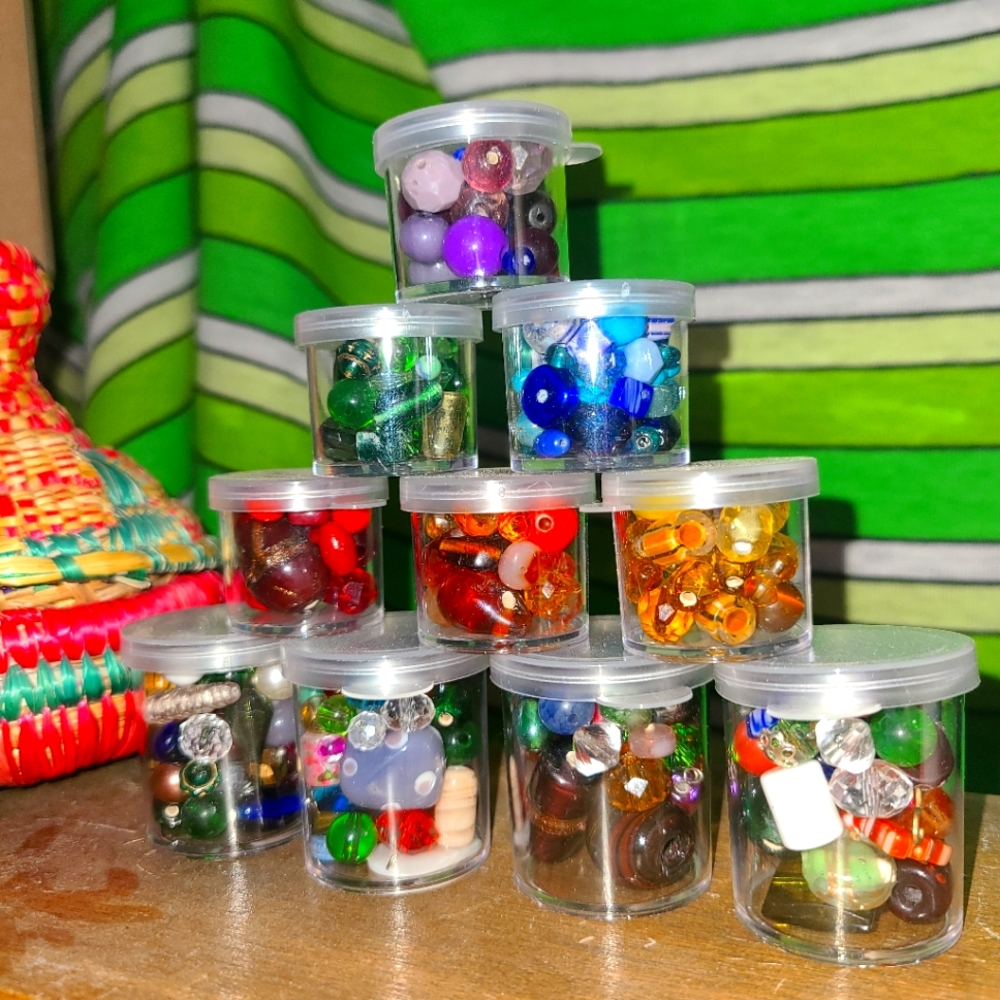 Lot of Beads in Small Containers